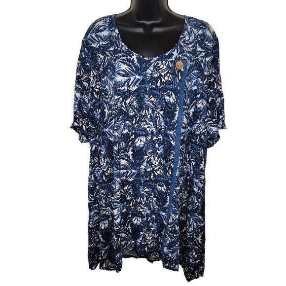Zim & Zoe asymmetric tunic top blouse size 26/28 - Picture 1 of 6